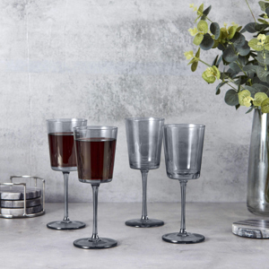 Simply Home Set of 4 Grey Wine Glasses